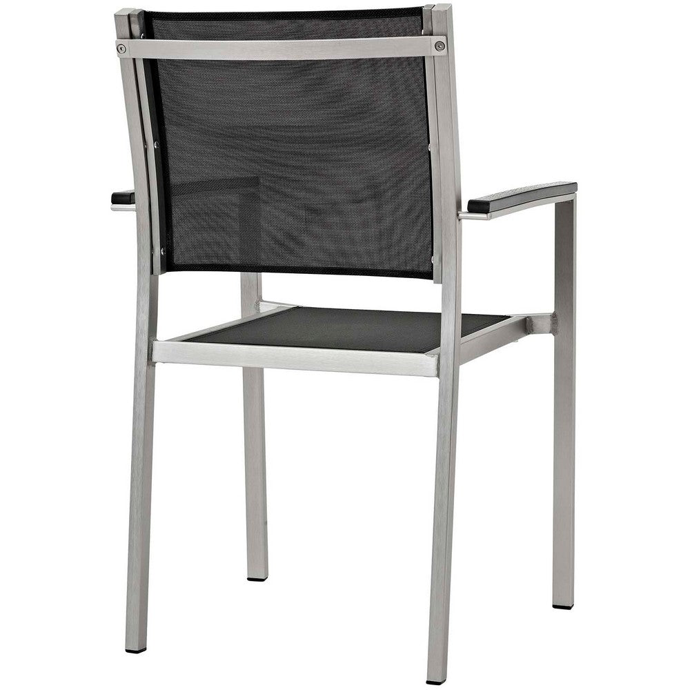 Shore 5 Piece Outdoor Patio Aluminum Dining Set by Modway| Black
