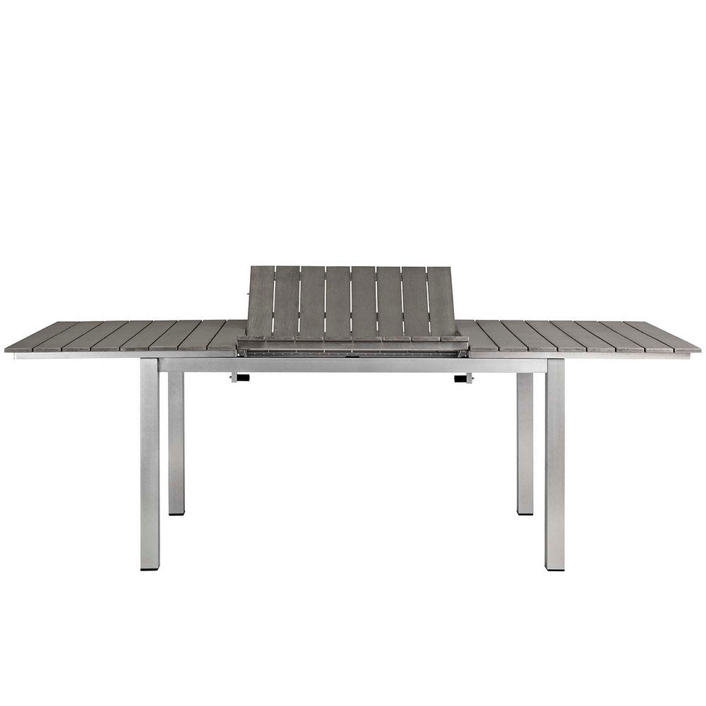 Shore 5 Piece Outdoor Patio Aluminum Dining Set by Modway| Black