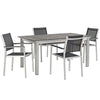 Shore 5 Piece Outdoor Patio Aluminum Dining Set by Modway| Black