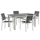Shore 5 Piece Outdoor Patio Aluminum Dining Set by Modway| Black