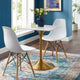 Modway Lippa Mid-Century Modern 24" Square Dining Table With White Top and Gold Base