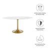 Lippa 60’’ Oval Artificial Marble Dining Table in Gold White MDY-EEI-3236-GLD-WHI