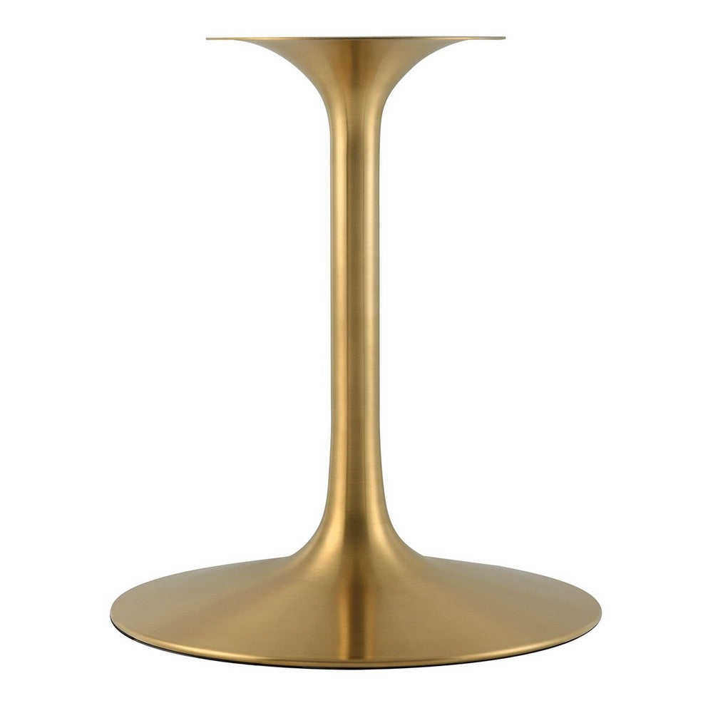 Lippa 60" Oval Artificial Marble Dining Table in Gold White