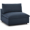 Modway Commix Down-Filled Overstuffed Upholstered Sectional Sofa Armless Chair in Azure