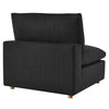 Modway Commix Modular Sofa Armless Chair Black Fabric MDY-EEI-3270-BLK