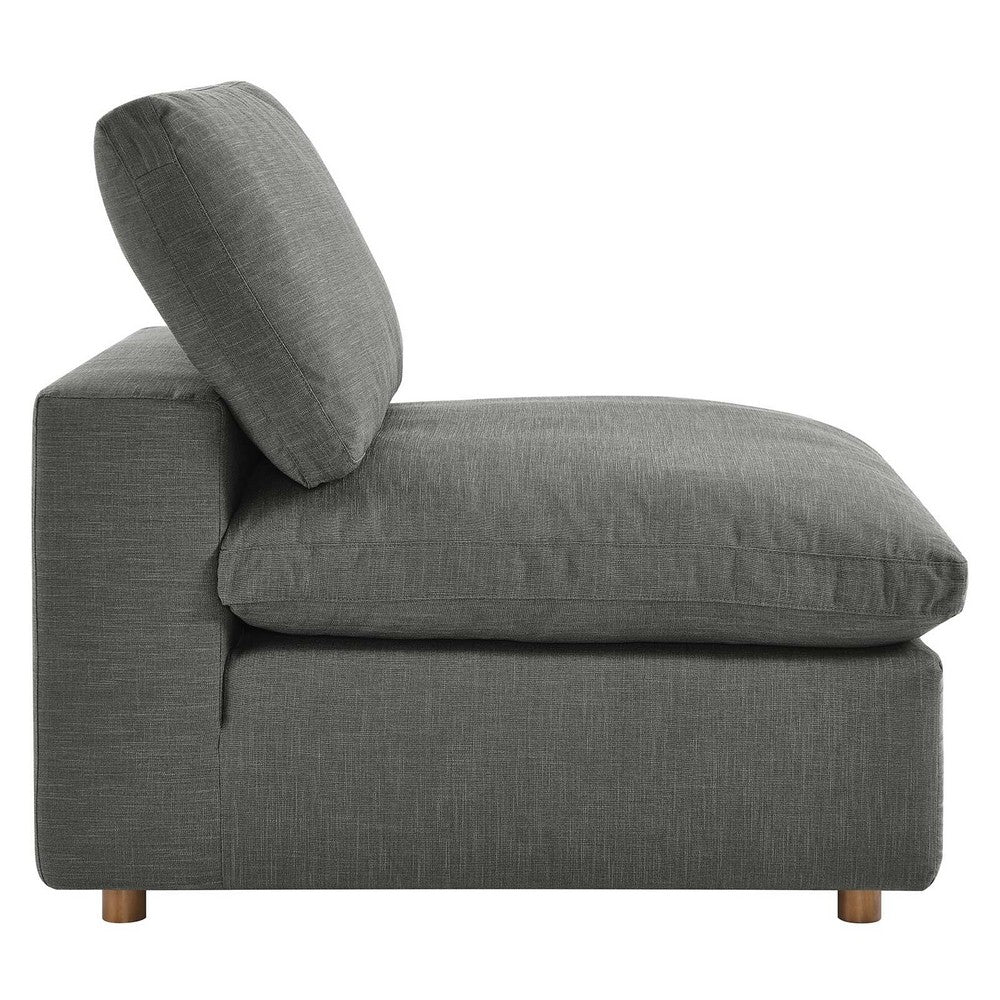 Commix Down Filled Overstuffed Armless Chair by Modway| Gray