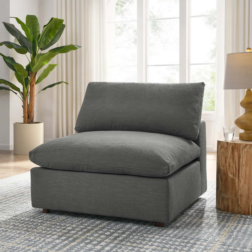 Commix Down Filled Overstuffed Armless Chair by Modway| Gray