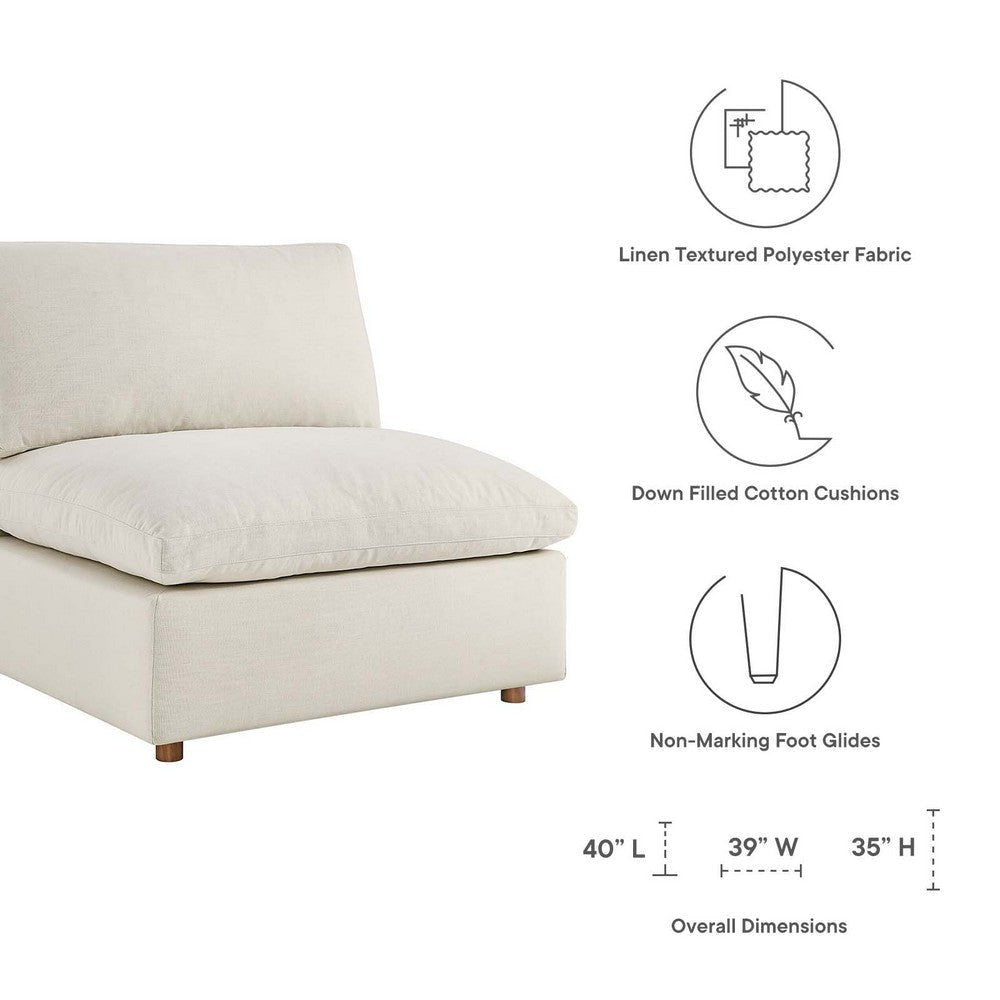 Modway Commix Modular Sofa Armless Chair Light Beige Fabric MDY-EEI-3270-LBG