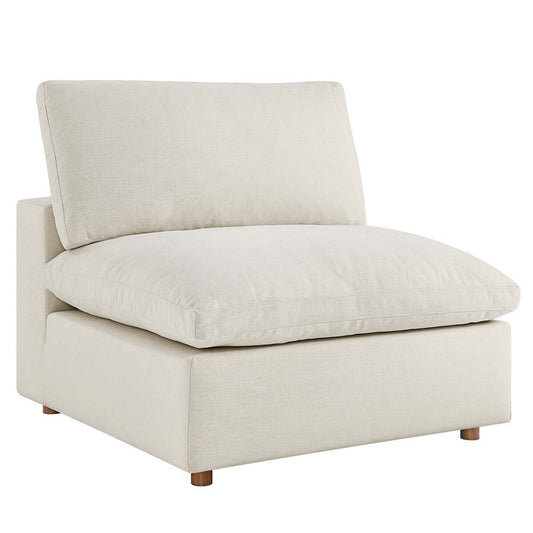 Modway Commix Modular Sofa, Armless Chair, Light Beige Fabric