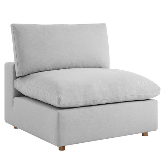 Modway Commix Modular Sofa, Armless Chair, Light Gray Fabric