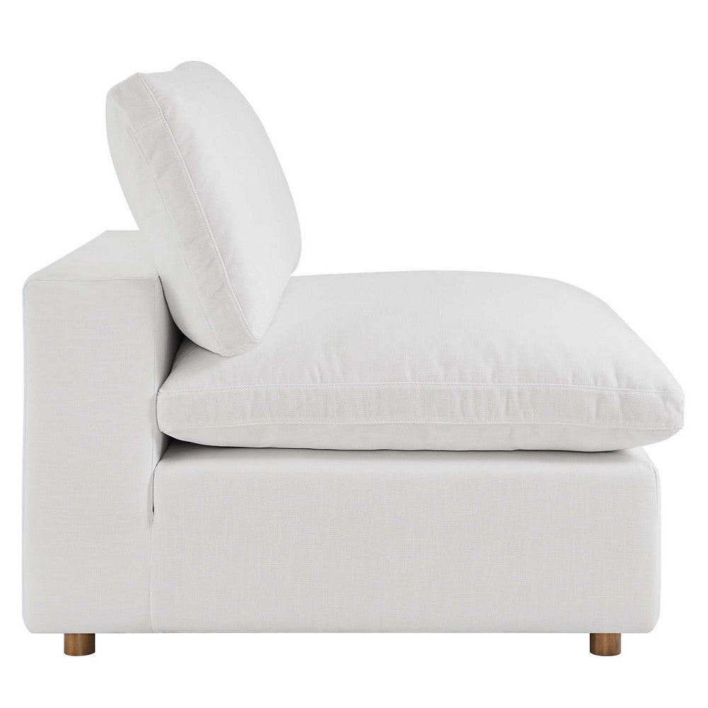 Modway Commix Modular Sofa Armless Chair Pure White Fabric MDY-EEI-3270-PUW