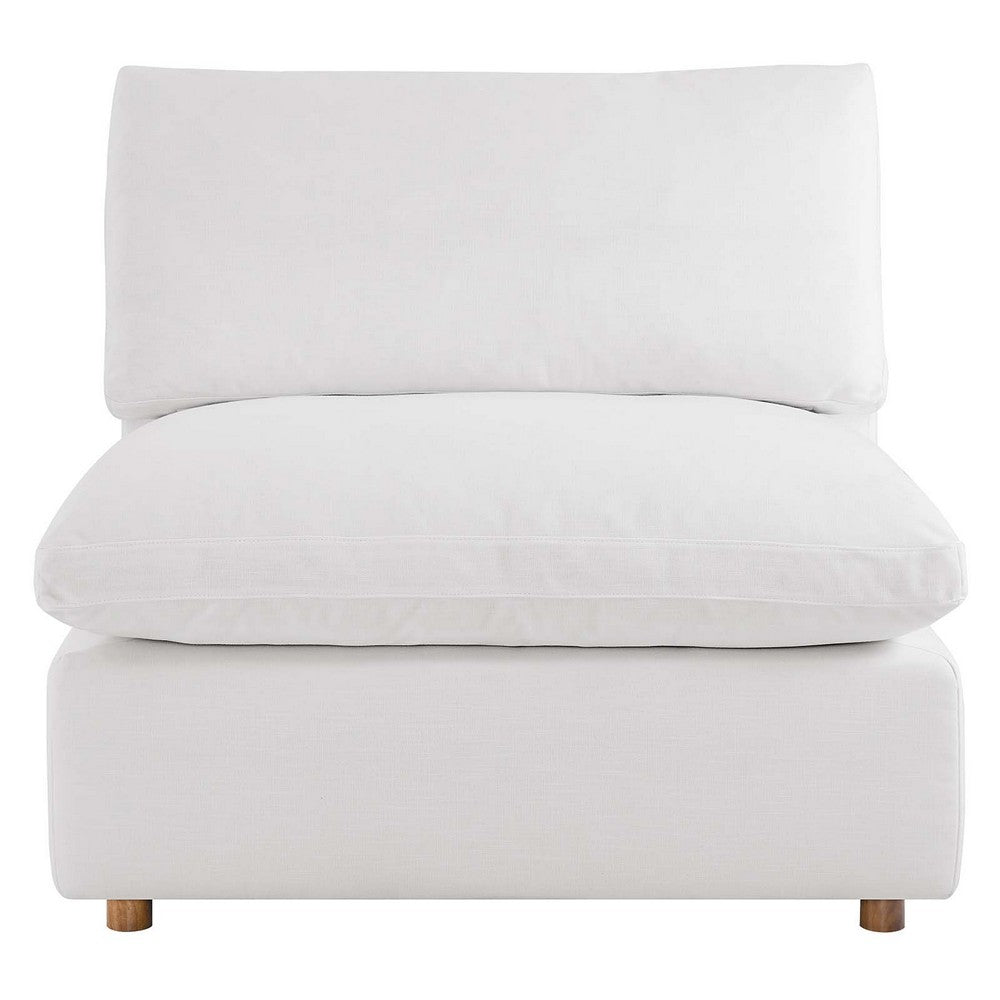 Commix Down Filled Overstuffed Armless Chair by Modway| White