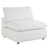 Modway Commix Modular Sofa, Armless Chair, Pure White Fabric