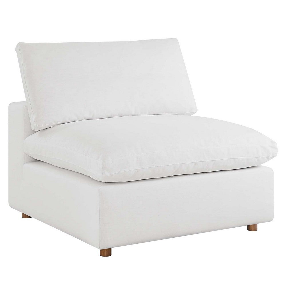 Commix Down Filled Overstuffed Armless Chair by Modway| White