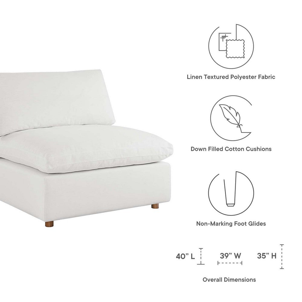 Commix Down Filled Overstuffed Armless Chair by Modway| White