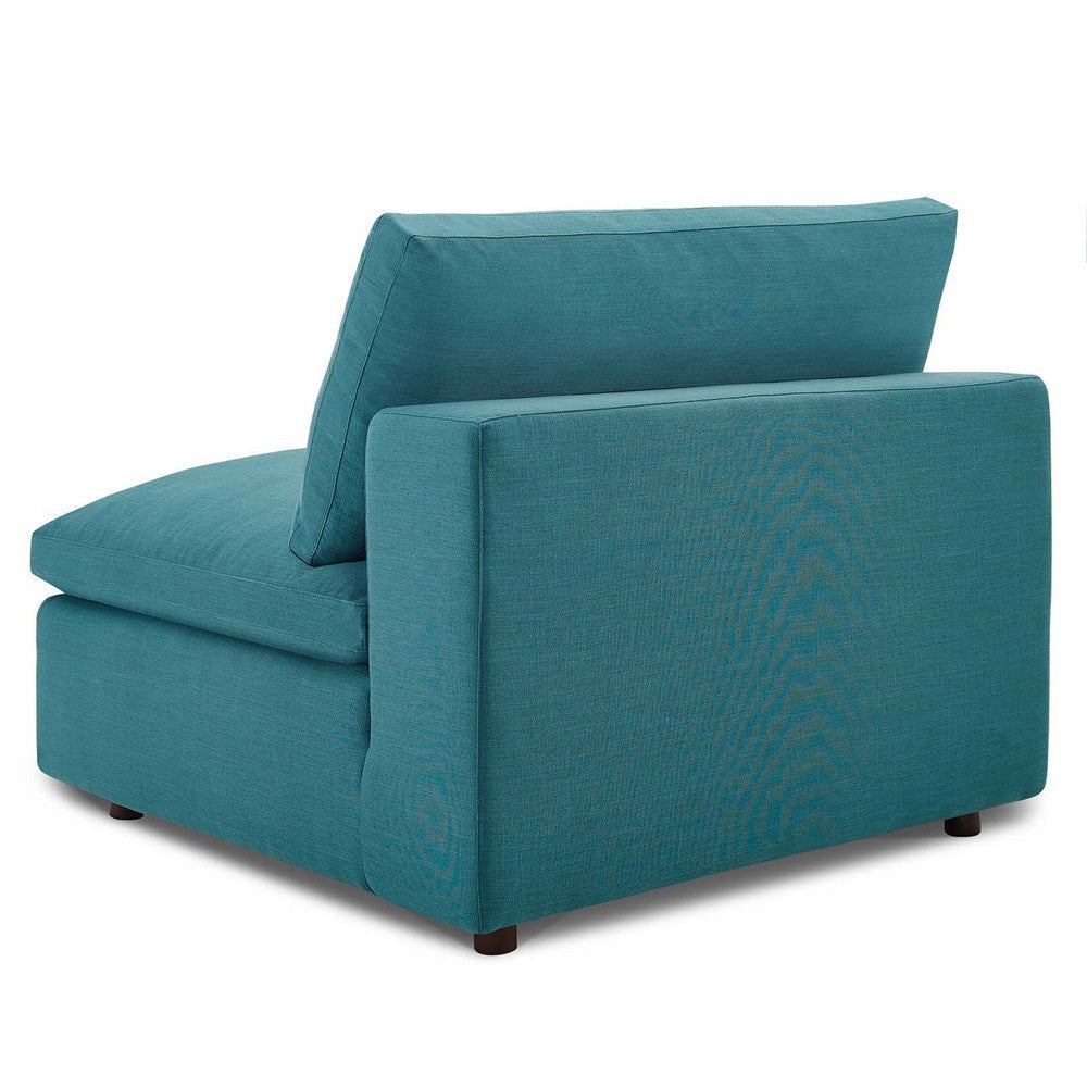 Modway Commix Down-Filled Overstuffed Upholstered Sectional Sofa Armless Chair in Teal MDY-EEI-3270-TEA