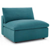 Modway Commix Down-Filled Overstuffed Upholstered Sectional Sofa Armless Chair in Teal