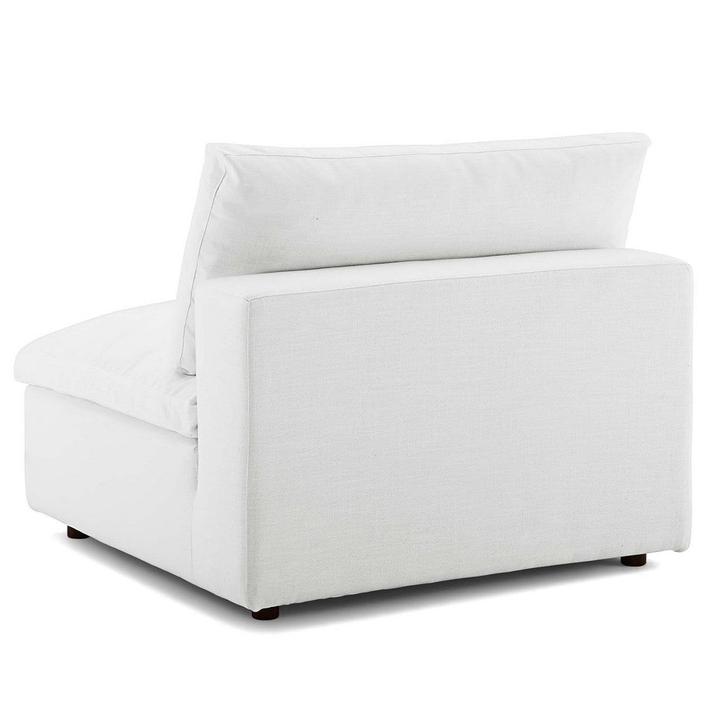 Modway Commix Down-Filled Overstuffed Upholstered Sectional Sofa Armless Chair in White MDY-EEI-3270-WHI