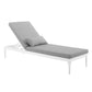 Modway Perspective Aluminum Outdoor Patio Chaise with Cushions Lounge Chair White Gray MDY-EEI-3301-WHI-GRY