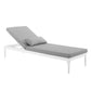 Modway Perspective Aluminum Outdoor Patio Chaise with Cushions Lounge Chair White Gray MDY-EEI-3301-WHI-GRY