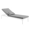 Modway Perspective Aluminum Outdoor Patio Chaise with Cushions Lounge Chair White Striped Gray MDY-EEI-3301-WHI-STG