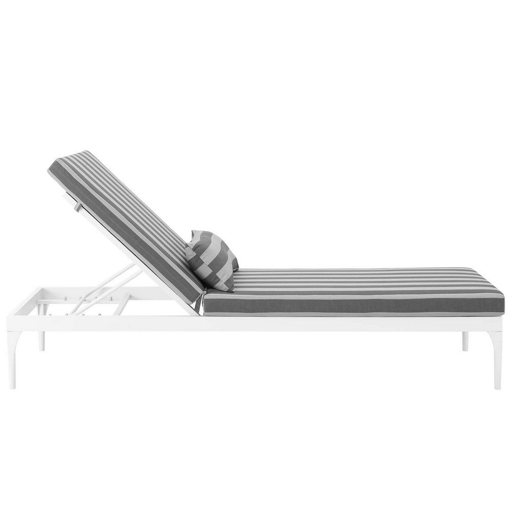 Perspective Cushion Outdoor Patio Chaise Lounge Chair by Modway| Gray