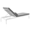 Modway Perspective Aluminum Outdoor Patio Chaise with Cushions Lounge Chair White Striped Gray MDY-EEI-3301-WHI-STG