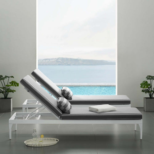 Perspective Cushion Outdoor Patio Chaise Lounge Chair by Modway| Gray