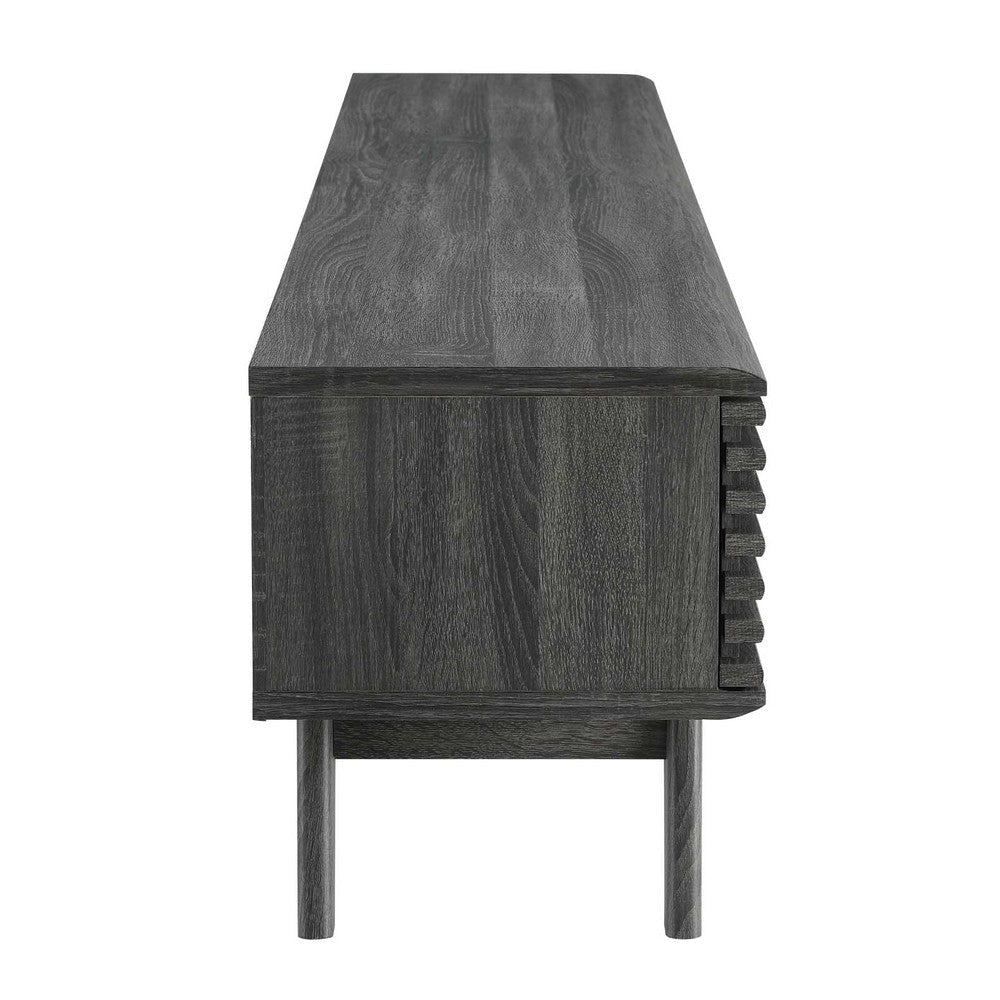 Modway Render Mid-Century Modern Low Profile 70 Inch TV Stand in Charcoal 70’’