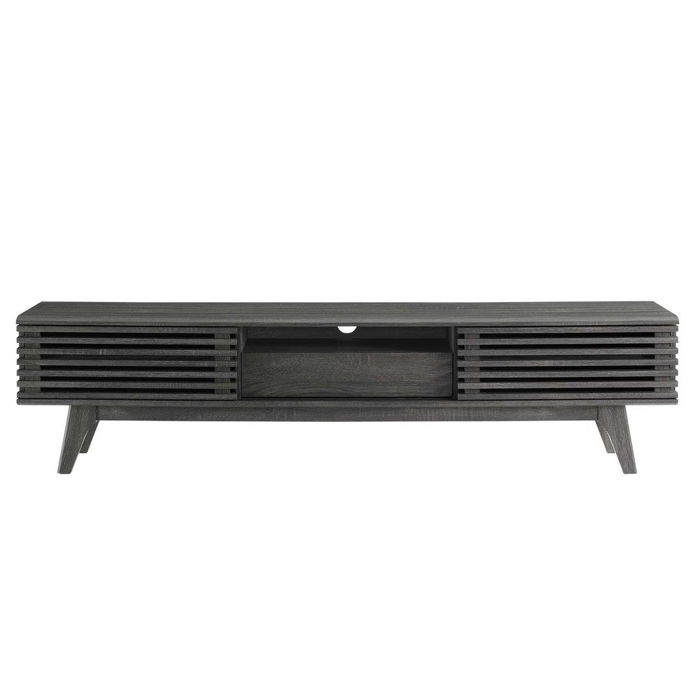 Modway Render Mid-Century Modern Low Profile 70 Inch TV Stand in Charcoal 70’’