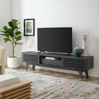 Modway Render Mid-Century Modern Low Profile 70 Inch TV Stand in Charcoal, 70"