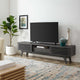 Modway Render Mid-Century Modern Low Profile 70 Inch TV Stand in Charcoal, 70"
