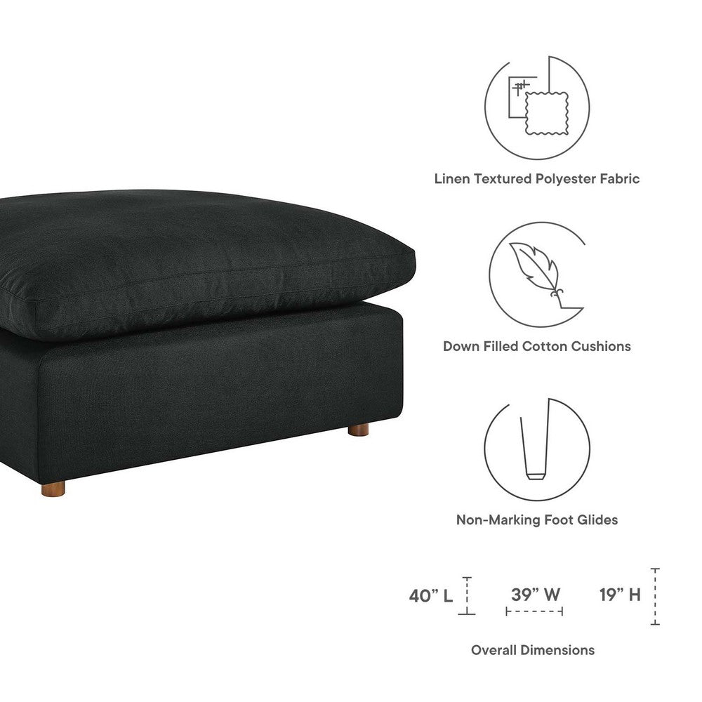 Commix Down Filled Overstuffed Ottoman by Modway| Black
