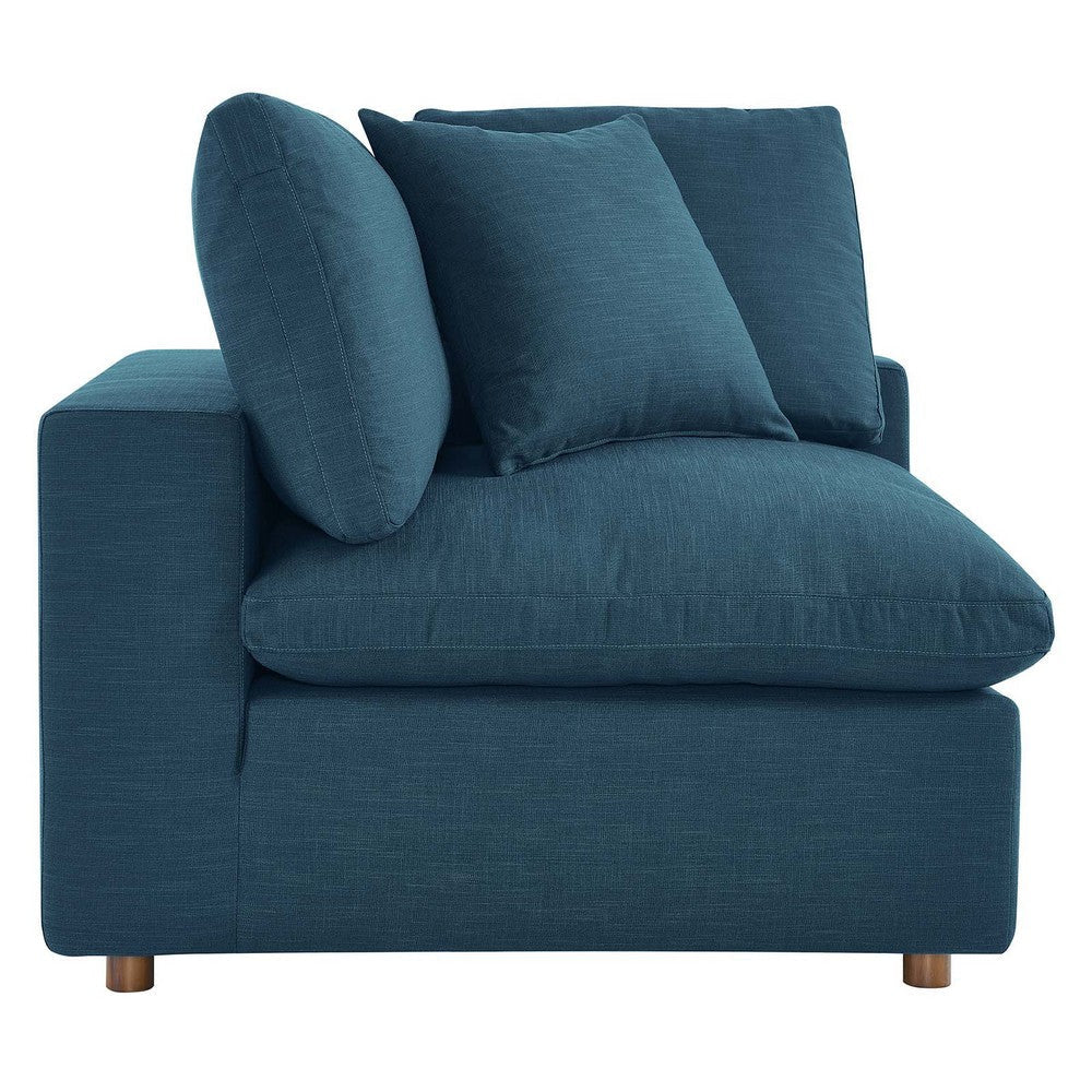 Modway Commix Down-Filled Overstuffed Upholstered Sectional Sofa Corner Chair in Azure MDY-EEI-3319-AZU