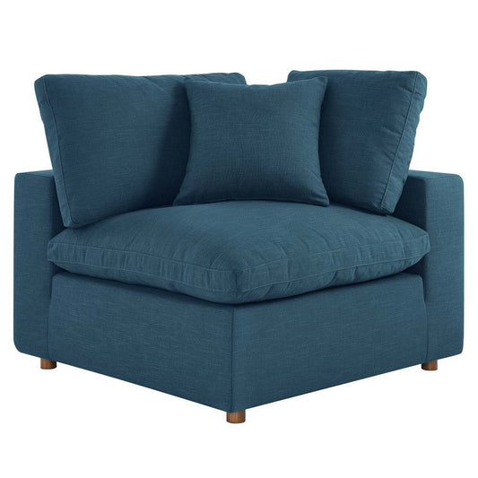 Modway Commix Down-Filled Overstuffed Upholstered Sectional Sofa Corner Chair in Azure