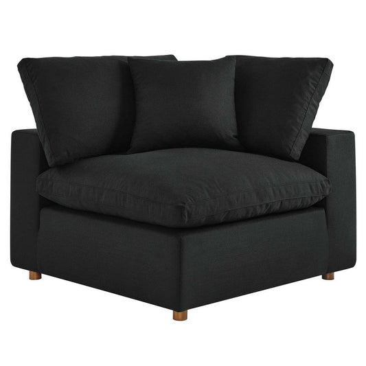 Modway Commix Modular Sofa, Corner Chair, Black Fabric