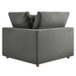 Modway Commix Down-Filled Overstuffed Upholstered Sectional Sofa Corner Chair in Gray MDY-EEI-3319-GRY