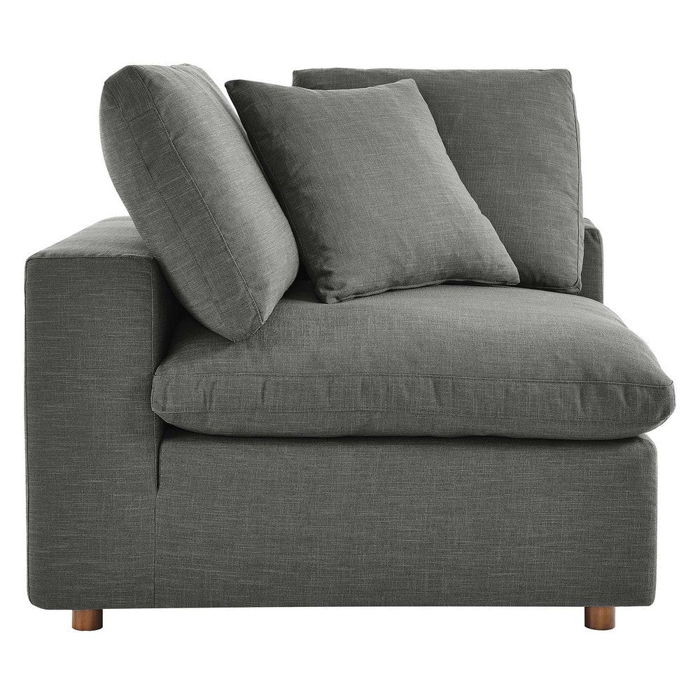 Modway Commix Down-Filled Overstuffed Upholstered Sectional Sofa Corner Chair in Gray MDY-EEI-3319-GRY