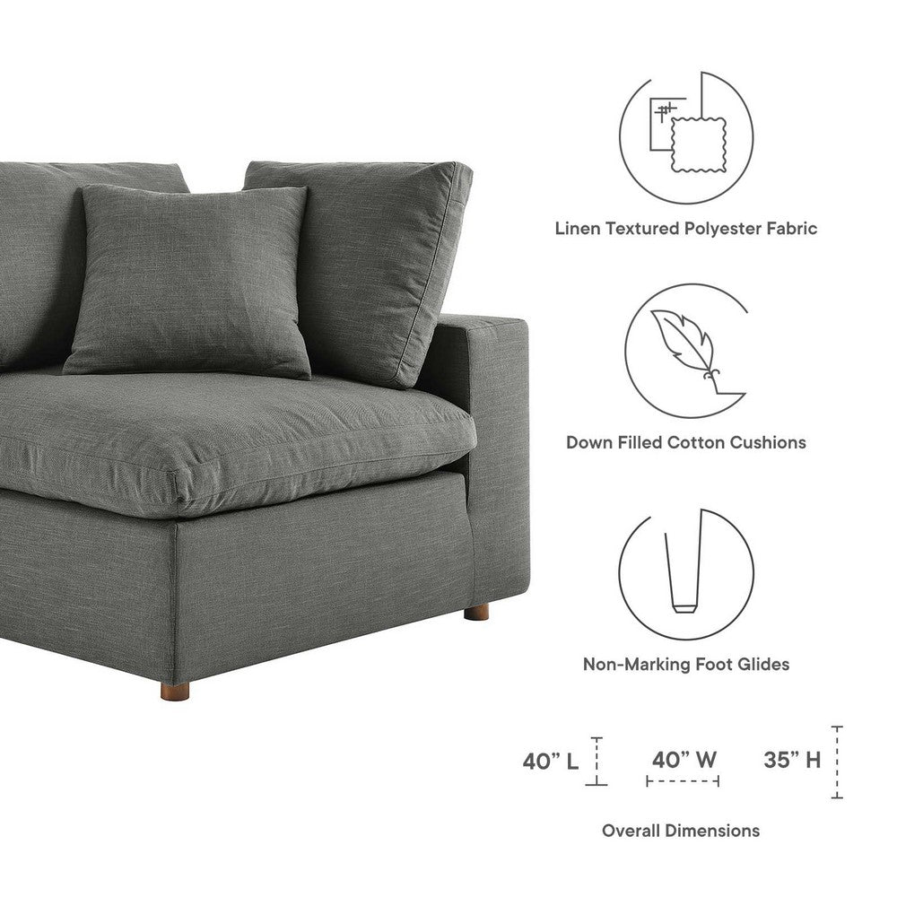 Commix Down Filled Overstuffed Corner Chair by Modway| Gray