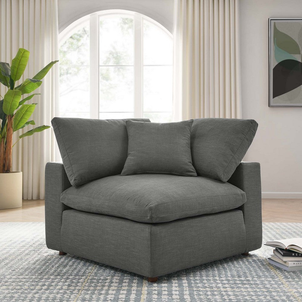 Commix Down Filled Overstuffed Corner Chair by Modway| Gray