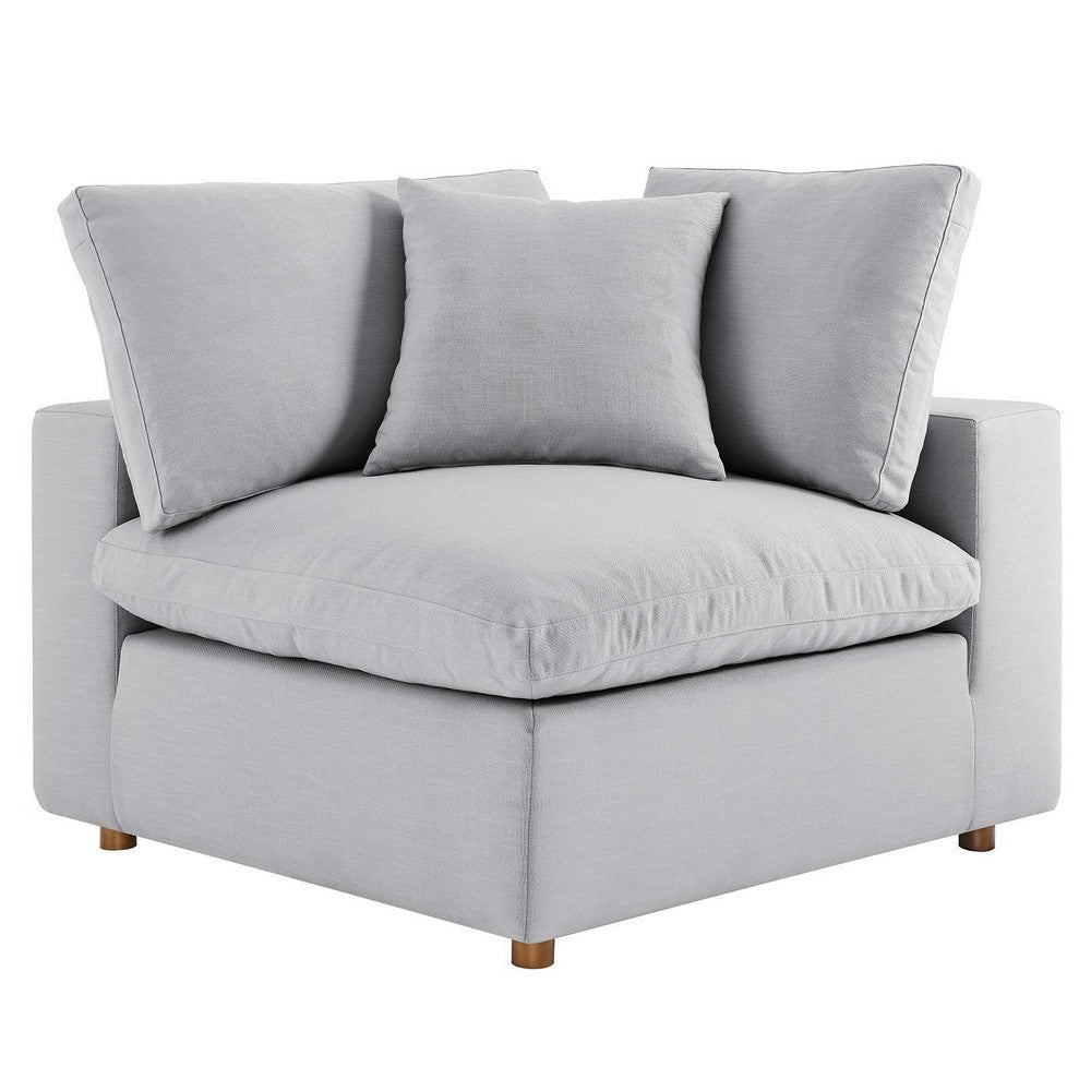 Modway Commix Modular Sofa, Corner Chair, Light Gray Fabric