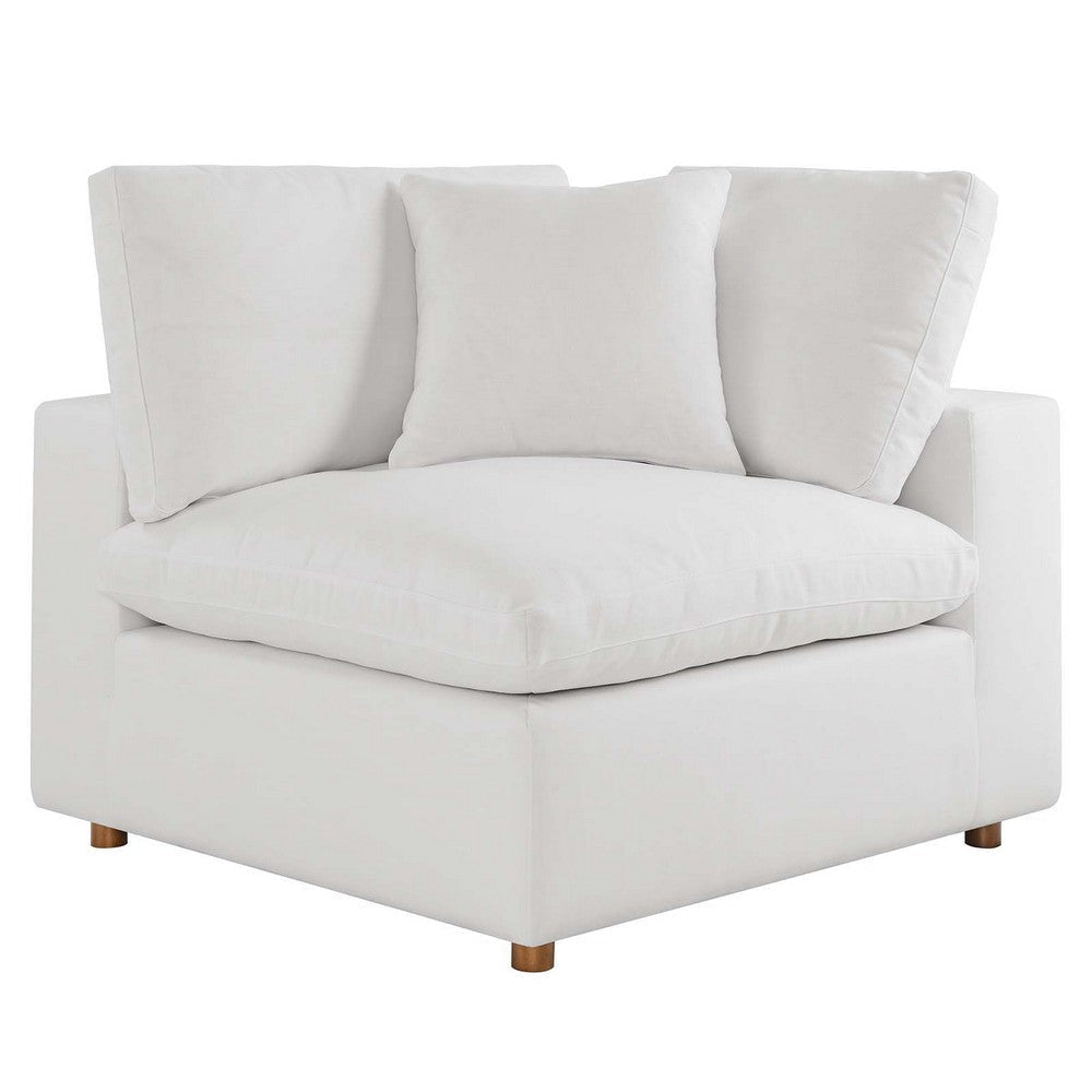 Modway Commix Modular Sofa, Corner Chair, Pure White Fabric