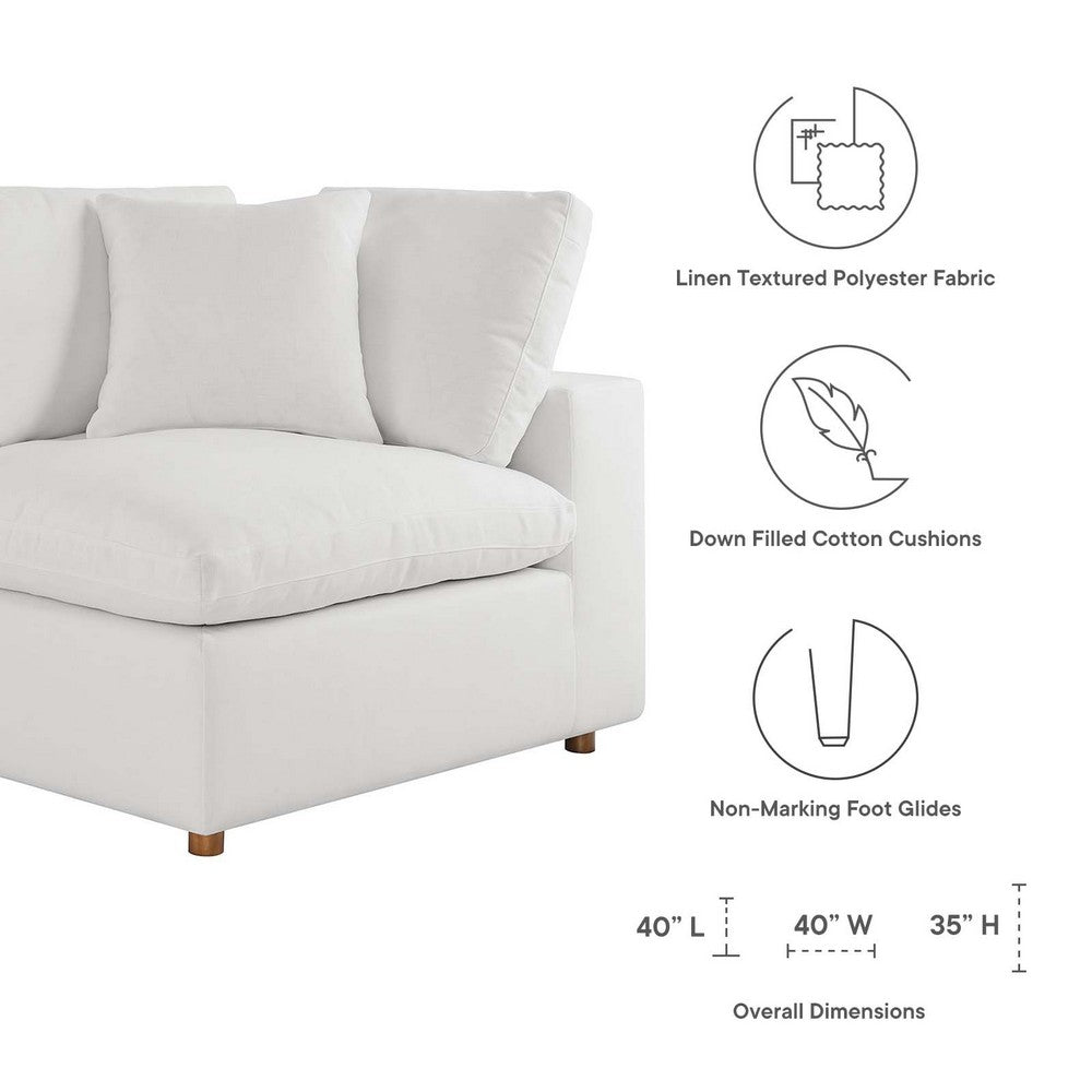 Commix Down Filled Overstuffed Corner Chair by Modway| White