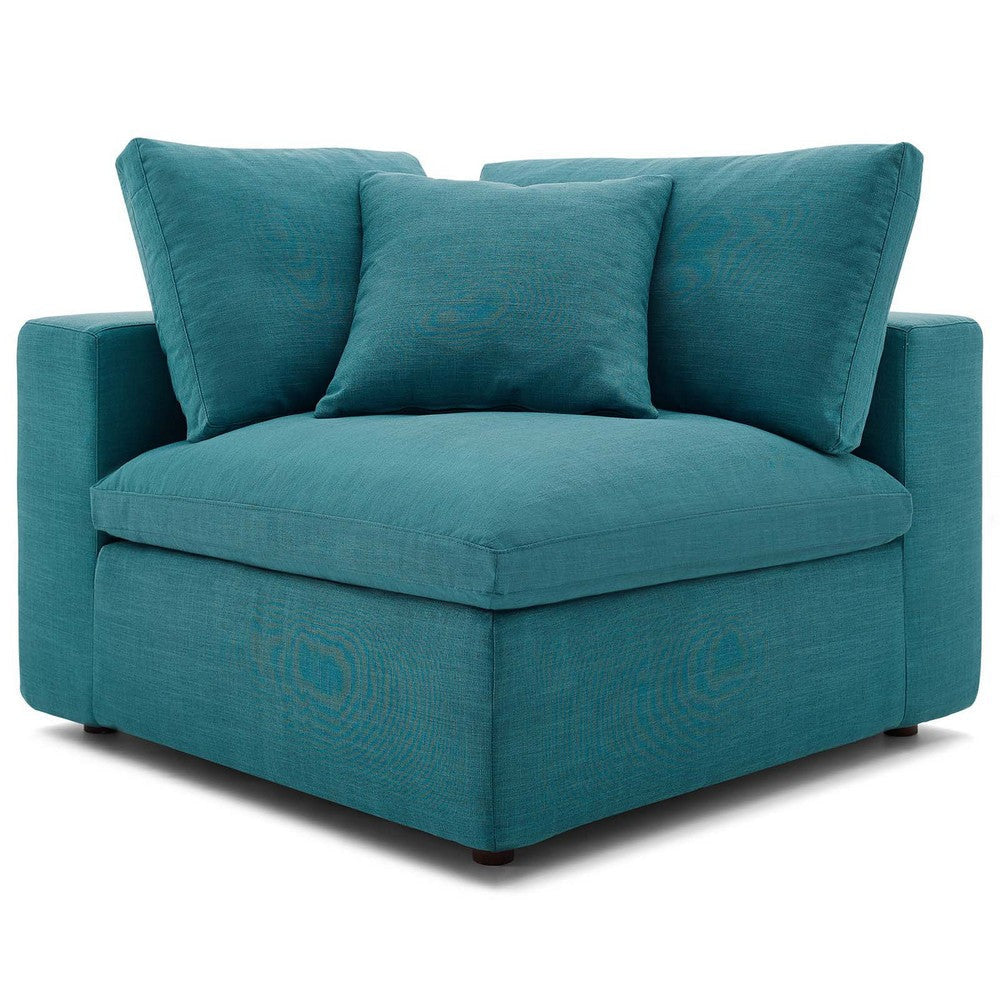 Modway Commix Down-Filled Overstuffed Upholstered Sectional Sofa Corner Chair in Teal MDY-EEI-3319-TEA