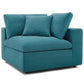 Modway Commix Down-Filled Overstuffed Upholstered Sectional Sofa Corner Chair in Teal