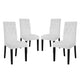 Modway Confer Modern Tufted Faux Leather Upholstered Parsons Four Dining Chairs in White