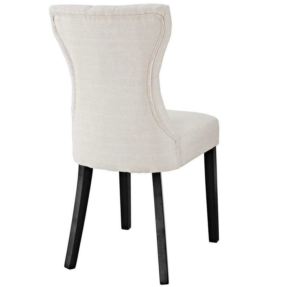 Modway Silhouette Modern Tufted Upholstered Fabric Parsons Two Dining Chairs in Beige MDY-EEI-3327-BEI