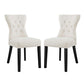 Modway Silhouette Modern Tufted Upholstered Fabric Parsons Two Dining Chairs in Beige