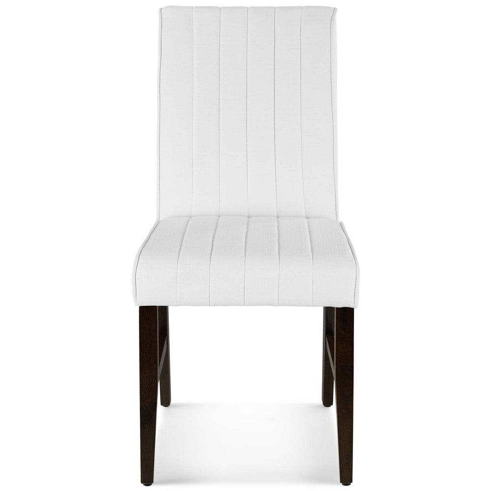 Modway Motivate Channel Tufted Upholstered Fabric Dining Side Chair Set of 2 White MDY-EEI-3333-WHI