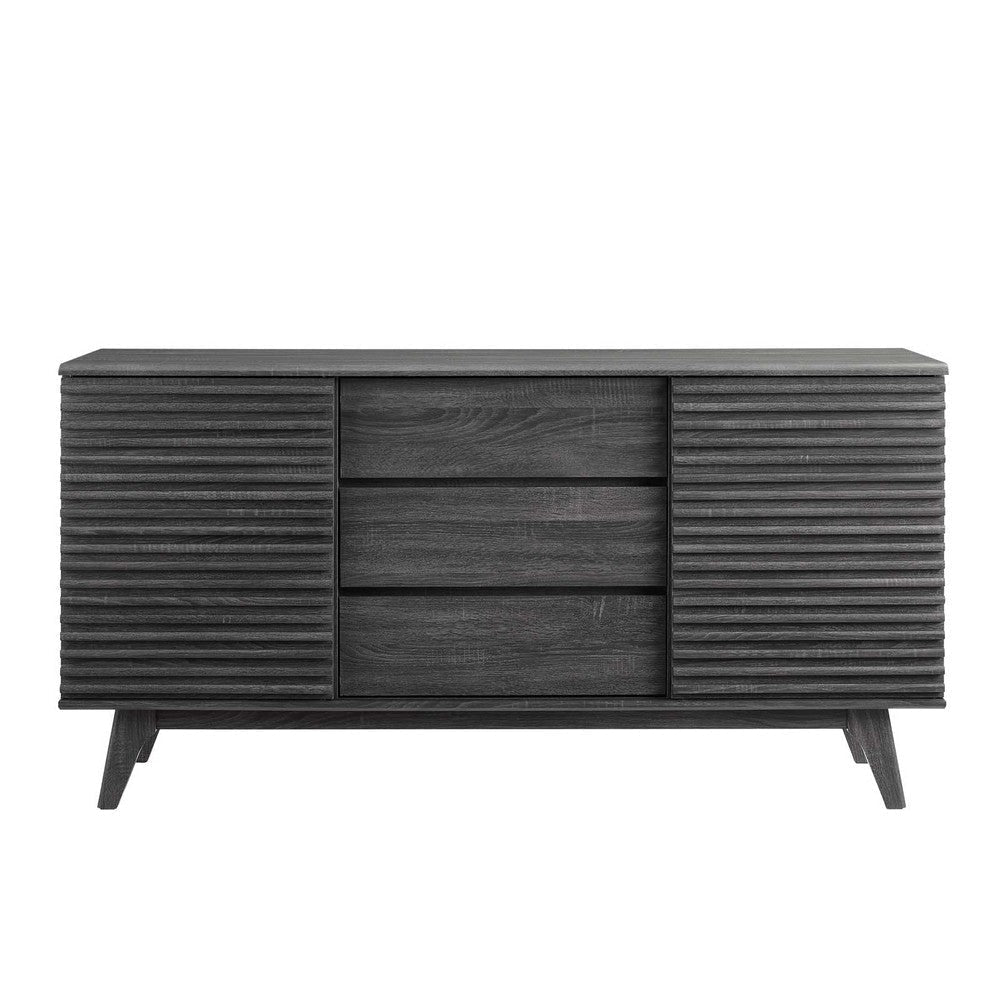 Modway Render 63’’ Mid-Century Modern Sideboard Buffet Table or TV Stand in Charcoal MDY-EEI-3344-CHA